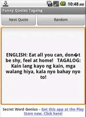 Funny Quotes Tagalog android App screenshot 1